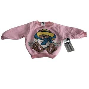 Vintage Jog Togs Pink Teddy Bear Sweatshirt Size 12 Months